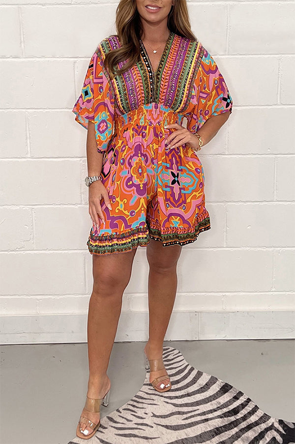 Legerer Jumpsuit mit botanischem Muster