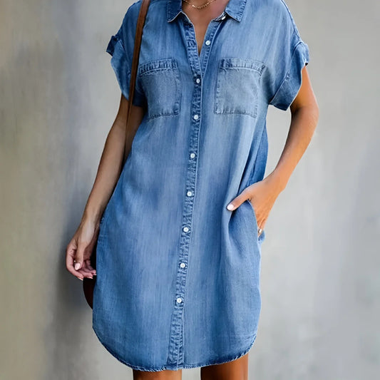 Bruna - Entspanntes Hemdkleid mit Knopfverschluss