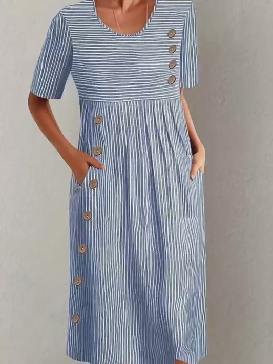 Lena | Gestreiftes Baumwollkleid