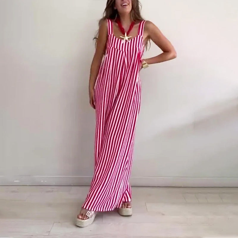 Lockerer, lässiger Jumpsuit mit Streifen für Damen🌟