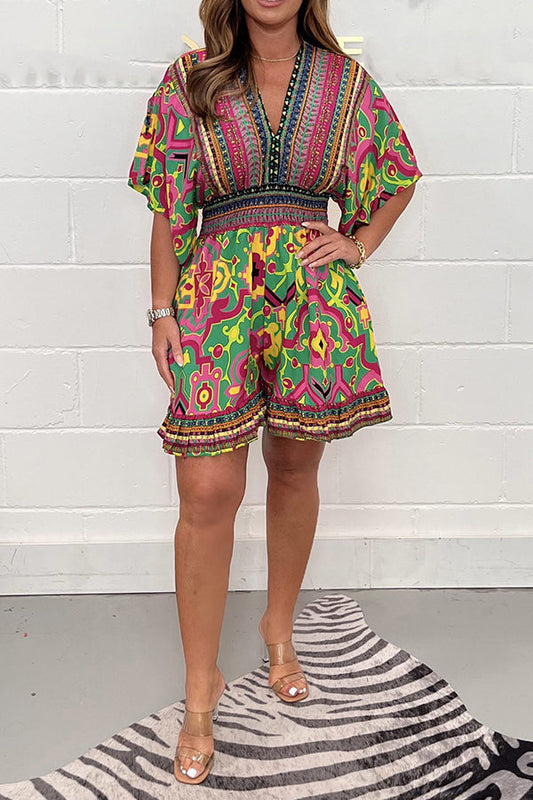 Legerer Jumpsuit mit botanischem Muster