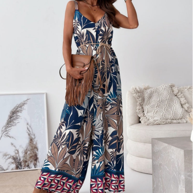 Trendiger rückenfreier Jumpsuit für Damen mit Quastengürtel