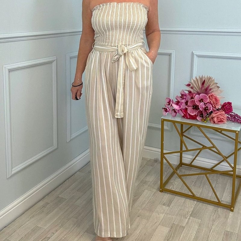 Damenmode Off-Shoulder Spitze-Up Jumpsuit
